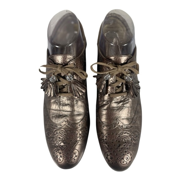 Brighton Women’s Eden Metallic Leather Lace Oxfords Size-8.5m Made in Brazil - Picture 10 of 10